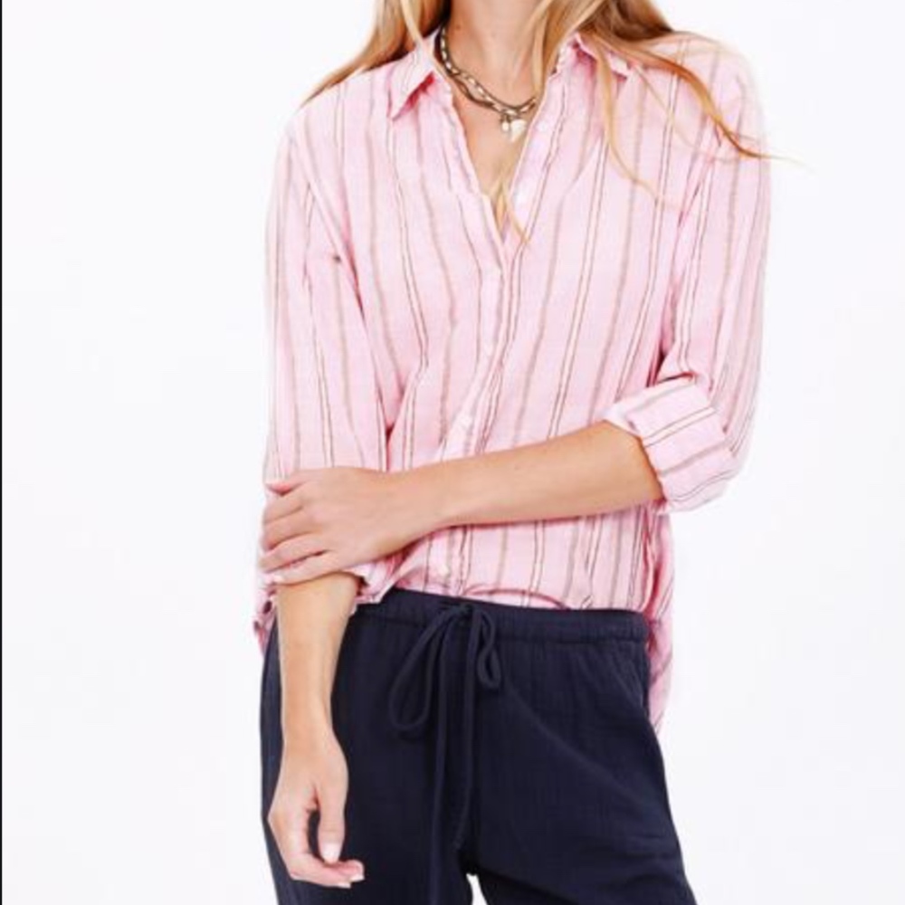Xirena beau pink opal button down Sm